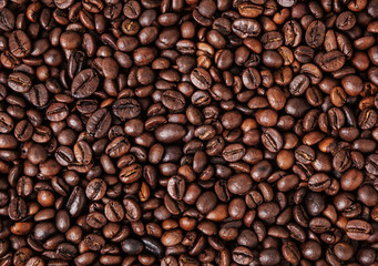 Roasted coffee beans background