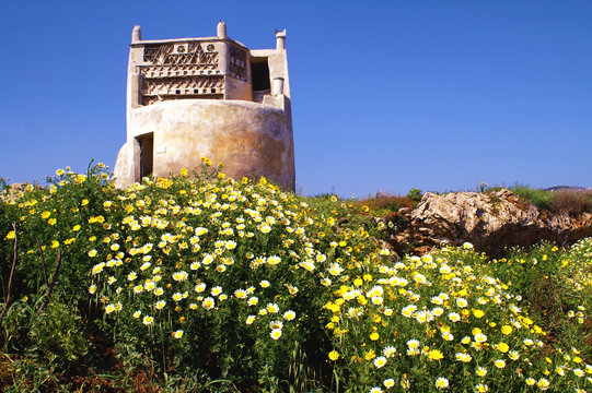 Traditional dovecote, pigeon house in Tinos island, Cyclades, Greece.