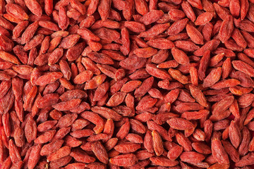 Dried goji berries background