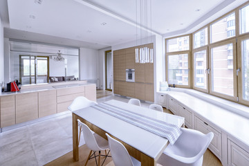 Interior design modern kitchen in the new house.