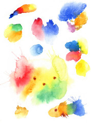 watercolor stains, blots