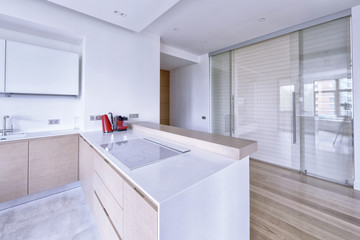 Interior design modern kitchen in the new house.