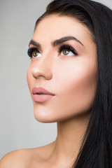 Fototapeta premium image of beautiful woman eye with fashion makeup and long eyelashes