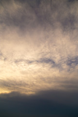 Beautiful clouds in the sky at sunset