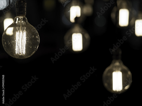 Filament Antique Looking Light Bulbs Hanging From Ceiling Stock Filament Antique Looking Light Bulbs Hanging From Ceiling