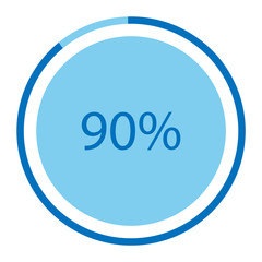 Blue circle pie graph