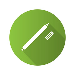 Fabric marker pen flat design long shadow glyph icon