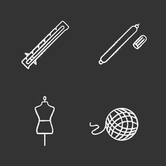 Tailoring chalk icons set