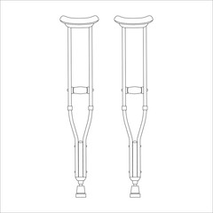 Crutches vector icon