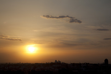 Fototapeta na wymiar sunset in Madrid
