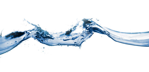 water smooth with waves on the isolated on white background