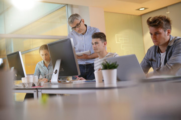 Students in apprenticeship attending computing class