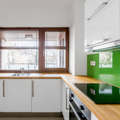 White kitchen with modern cupboards