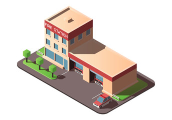 Isometric fire station