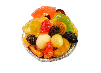 Beautiful colour of Fruit Cake on the White background ,File save with clipping parh.