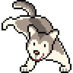 Obraz premium vector pixel art pup play