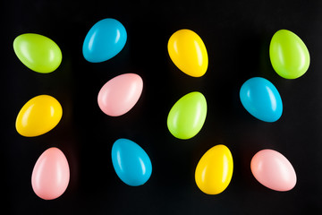 Easter eggs on a black background