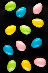 Easter eggs on a black background