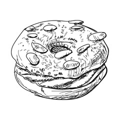 Hand-drawn illustrations of dessert