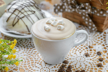 Obraz na płótnie Canvas Glace coffee with marshmallows
