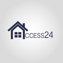 Smart home services company, access 24, isolated flat vector icon sign