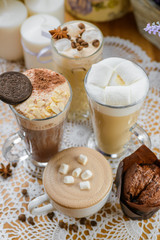Obraz na płótnie Canvas Set of coffee drinks