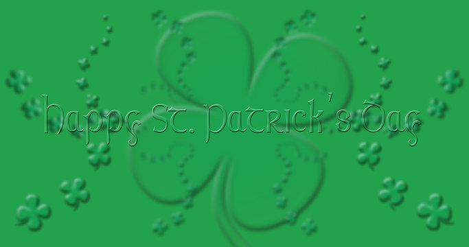 Happy St Patrick's Day Background In Green Colors 3D illustration