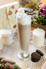 Cold sweet milkshake