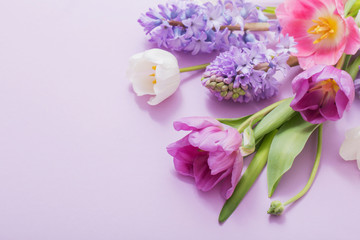 beautiful flowers on paper background