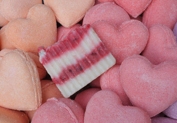 Handmade natural soaps body care wellness bar and hearts shaped