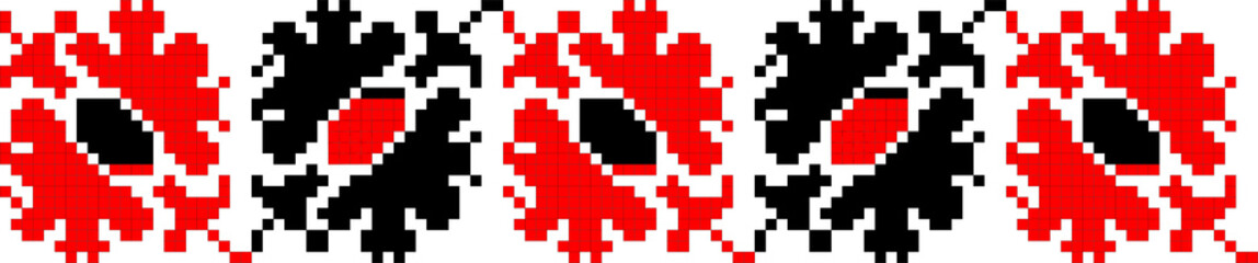 Traditional Romanian folk art knitted embroidery pattern