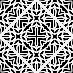 Abstract geometric seamless black and white pattern. Template for design. Vector illustration