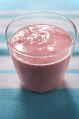 Cherry kefir milk drink with live cultures