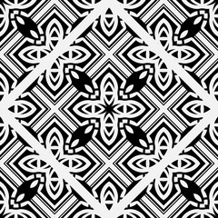 Abstract geometric seamless black and white pattern. Template for design. Vector illustration