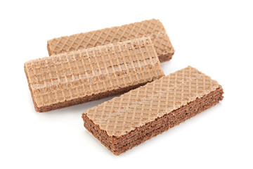 Brown wafers stick on white