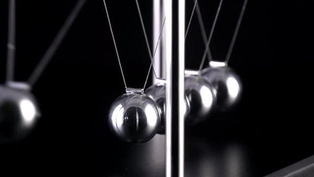 Newton's Cradle in slow motion.