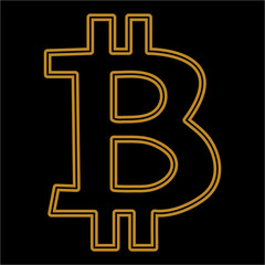 Bitcoin Vector is an isolated simple seamless pattern. Bitkoins icon symbol on a BLACK background.