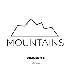 Fototapeta premium pinnacle logo for company, mountain outline vector isolated on white background