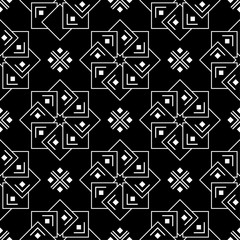White floral seamless pattern on black background