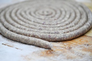 Fototapeta na wymiar Sausage in a spiral