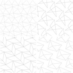 Geometric patterns. Set of light gray and white seamless backgrounds
