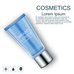 Cosmetics. Cream. Realistic. Bright background. For your design.