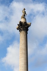 Fototapeta na wymiar Nelson's Column at Trafalgar Square, London, United Kingdom