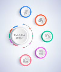 Business Offer Set of Icons Growing Income, Credit