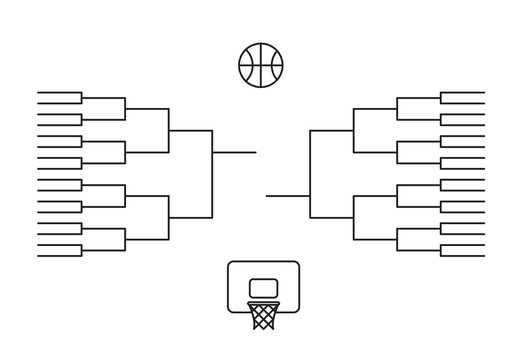 march madness , bracket tournament march line background  vector illustration