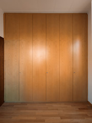 Wardrobe in a frontal view, copy space