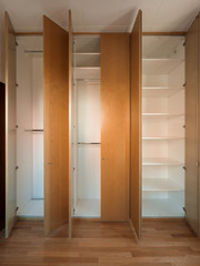 Wardrobe in a frontal view, copy space