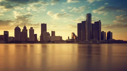 Beautiful skyline of Detroit City, the view from Windsor, Ontario, Canada.  © Roland