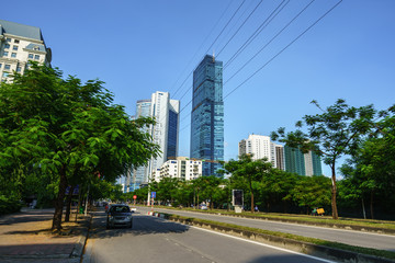 Road and buildings at Hanoi city