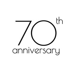 70th anniversary icon. 70 years celebrating and birthday logo. Vector illustration.